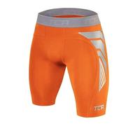 TCA Boys' CarbonForce Pro Compression Base Layer Shorts - Youth Thermal Under Gear for Sports, Football, PE & Training - Orange, 8-10 Years