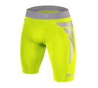 TCA Boys' CarbonForce Pro Compression Base Layer Shorts - Youth Thermal Under Gear for Sports, Football, PE & Training - Lime Punch, 8-10 Years