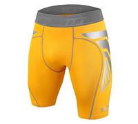 TCA Boys' CarbonForce Pro Compression Base Layer Shorts - Youth Thermal Under Gear for Sports, Football, PE & Training - Sonic Yellow, 6-8 Years