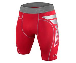 TCA Boys' CarbonForce Pro Compression Base Layer Shorts - Youth Thermal Under Gear for Sports, Football, PE & Training - Team Red, 10-12 Years