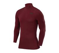 TCA Boys' Long Sleeve Compression Shirt, Athletic Workout Sports Undershirt Base Layer Top - Cabernet, 10-12 Years