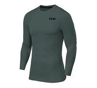 TCA Boys' Long Sleeve Compression Shirt, Athletic Workout Sports Undershirt Base Layer Top - Darkest Spruce, XLY 12-14 Years