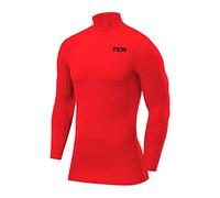 TCA Boys' Long Sleeve Compression Shirt, Athletic Workout Sports Undershirt Base Layer Top - High Risk Red, 10-12 Years