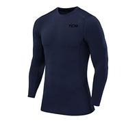 TCA Boys' Long Sleeve Compression Shirt, Athletic Workout Sports Undershirt Base Layer Top - Navy Eclipse, LY 10-12 Years