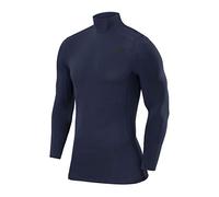 TCA Boys' Long Sleeve Compression Shirt, Athletic Workout Sports Undershirt Base Layer Top - Navy Eclipse, 6-8 Years