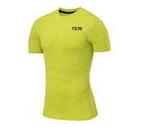 TCA Boys' Pro Performance Compression Base Layer Short Sleeve Thermal Top - Lime Punch, 12-14 Years