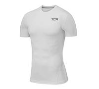 TCA Boys' Pro Performance Compression Base Layer Short Sleeve Thermal Top - Pro White, 8-10 Years