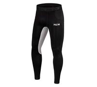 TCA Boys' SuperThermal Compression Base Layer Football Running Leggings Tights - Black/Cool Grey, L Boy (10-12 Years)