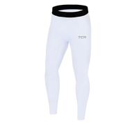 TCA Boys' SuperThermal Compression Base Layer Football Running Leggings Tights - Bright White, 6-8 Years