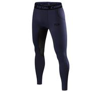 TCA Boys' SuperThermal Compression Base Layer Football Running Leggings Tights - Navy Eclipse, 10-12 Years