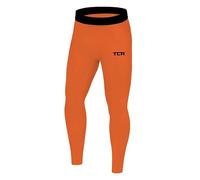 TCA Boys' SuperThermal Compression Base Layer Football Running Leggings Tights - Orange, 10-12 Years