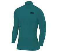 TCA Boys' SuperThermal Compression Base Layer Football Running Top Long Sleeve Thermal - Mock Neck - Cadmium Green, 12-14 Years