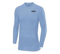 TCA Boys' SuperThermal Compression Base Layer Football Running Top Long Sleeve Thermal Under Shirt - Ice Blue, 8-10 Years