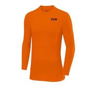 TCA Boys' SuperThermal Compression Base Layer Football Running Top Long Sleeve Thermal Under Shirt - Orange, 10-12 Years