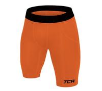 TCA Boys' SuperThermal Compression Base Layer Thermal Under Shorts - Orange, 10-12 Years