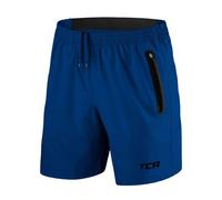 TCA Elite Tech Mens Running Shorts with Zip Pockets, Gym Shorts Men Training Sports Short with Phone Pocket Black - Mazarine Blue, S