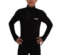 TCA Fusion Gym Tops for Boys Training Long Sleeve Running Top Boys Gym Clothes - Black/Black, 8-10 Years