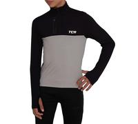 TCA Fusion Gym Tops for Boys Training Long Sleeve Running Top Boys Gym Clothes - Heather Grey Marl/Black, 8-10 Years
