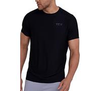 TCA Galaxy 4D-Stretch Mens Gym, Running, Training T Shirt - Gym Tops for Men, Running Top Men, Lightweight Breathable Moisture Wicking Quick Dry Tshirt| - Black Stealth, M