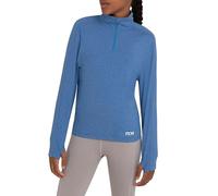 TCA Girls Lightweight Fusion Quickdry Long Sleeve Half-Zip Running Top - Blue Azure Heather, 12-14 Years