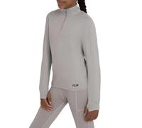 TCA Girls Lightweight Fusion Quickdry Long Sleeve Half-Zip Running Top - Cool Grey Heather, 6-8 Years