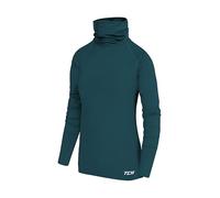 TCA Girls' Warm Up Long Sleeve Training Workout Funnel Neck Thermal Running Top with Thumbholes - Atlantic Deep, SY 6-8 Years