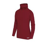 TCA Girls' Warm Up Long Sleeve Training Workout Funnel Neck Thermal Running Top with Thumbholes - Cabernet, SY 6-8 Years