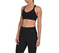 TCA Medium Impact Women's Sports Bra with Removeable Pads, Wireless Seamless Racer Back Support Comfort Adjustable Straps, Activewear Sports Bra for Women - Black Stealth, L