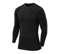 TCA Men Long Sleeve Compression Shirt, Athletic Workout Sports Undershirt Base Layer Top - Black Stealth, M