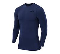 TCA Men Long Sleeve Compression Shirt, Athletic Workout Sports Undershirt Base Layer Top - Blueprint, L
