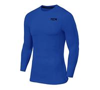 TCA Men Long Sleeve Compression Shirt, Athletic Workout Sports Undershirt Base Layer Top - Dazzling Blue, S