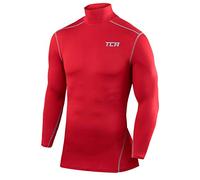 TCA Men Long Sleeve Compression Shirt, Athletic Workout Sports Undershirt Base Layer Top - Team Red, S