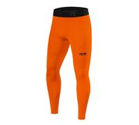 TCA Men Pro Performance Compression Leggings Thermal Base Layer Tights - Orange, S