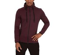 TCA Men’s Revolution Tech Workout Thermal Running Hoodie Jacket with Zip Pockets and Thumbholes - Burgundy Marl, XL