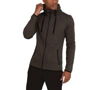 TCA Men’s Revolution Tech Workout Thermal Running Hoodie Jacket with Zip Pockets and Thumbholes - Dark Army Marl, S