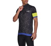 TCA Men's All-Day Cycling Jersey - Lightweight Short Sleeve Bike Shirt - Athletic Fit Bicycle Shirt with 3 Cycling Back Pockets - Black Graphic, L