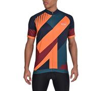 TCA Men's All-Day Cycling Jersey - Lightweight Short Sleeve Bike Shirt - Athletic Fit Bicycle Shirt with 3 Cycling Back Pockets - Orange Graphic, M