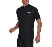 TCA Men's All-Day Cycling Jersey - Lightweight Short Sleeve Bike Shirt - Athletic Fit Bicycle Shirt with 3 Cycling Back Pockets - Black Stealth, S