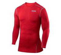 TCA Mens & Boys Pro Performance Compression Shirt Long Sleeve Top Compression Tops for Men Base Layers Men - Red, M