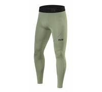 TCA Men Pro Performance Compression Leggings Thermal Base Layer Tights - Army, L