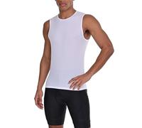 TCA Men's Cycling Jersey Mens Cooling Vest - Cooling Vests for Men, Super Breathable See-Through Mesh Sleeveless Top - Biking Gear Tight Fit Baselayer- White, L