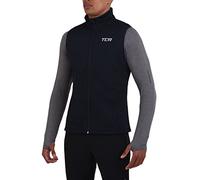 TCA Men's Flyweight Breathable Wind-Proof Running Workout Cycling Gilet with Zip Pockets - Black Night, XXL