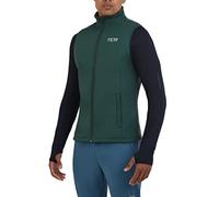 TCA Men's Flyweight Breathable Wind-Proof Running Workout Cycling Gilet with Zip Pockets - Trekking Green, XXL