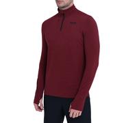TCA Fusion Long Sleeve Running Top Men - Training Tops for Men - Golf Top Golf Clothing - 1/4 Zip Tops Mens - for Gym Hiking - Power Red, M
