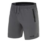 TCA Mens Gym Running Shorts w/ Zip Phone Pockets Lightweight Breathable Quickdry