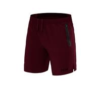 TCA Elite Tech Mens Running Shorts with Zip Pockets, Gym Shorts Men Training Sports Short with Phone Pocket Black - Maroon, XXXL