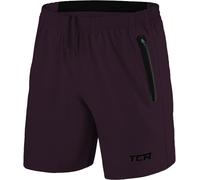TCA Elite Tech Mens Running Shorts with Zip Pockets, Gym Shorts Men Training Sports Short with Phone Pocket Black - Plum Perfect, L