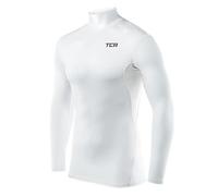 TCA Men's HyperFusion Compression Base Layer Top Long Sleeve Under Shirt - Mock Neck - White Mock, L