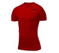 TCA Men's HyperFusion Compression Base Layer Top Short Sleeve Under Shirt - High Risk Red, XXL