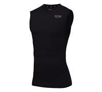 TCA Men's HyperFusion Compression Shirt - Base Layer Workout Training Running Gym Compression Vest - Black, M